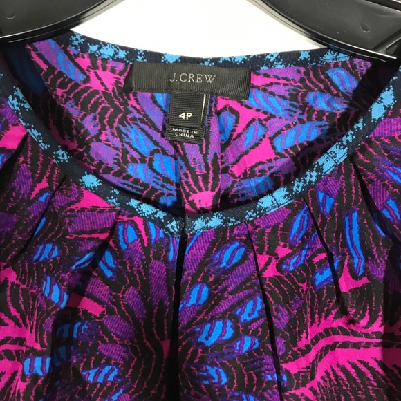 J. Crew Midnight Floral Purple Cocoon Top 4P - Picture 3 of 5